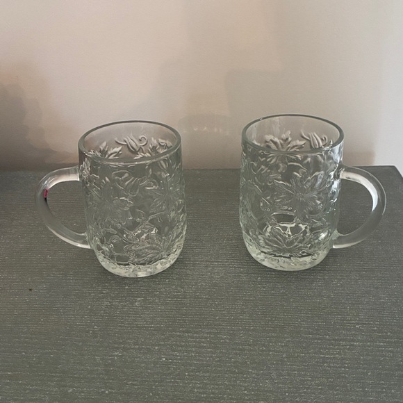 🌷 Vintage Princess House “Fantasia” Glass Cottagecore Mugs – Set of 2 🌷 - Picture 2 of 6